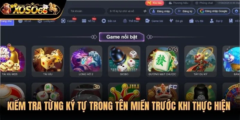 Kiểm tra từng ký tự trong tên miền trước khi thực hiện thao tác đăng nhập